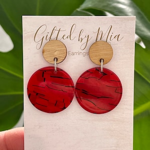 Rote Ohrringe | Statement Ohrringe | Einzigartige Schmuck | Moderne Boho Ohrringe | Geschenk für Frau | Rote Ohrringe | Hypoallergene Ohrringe
