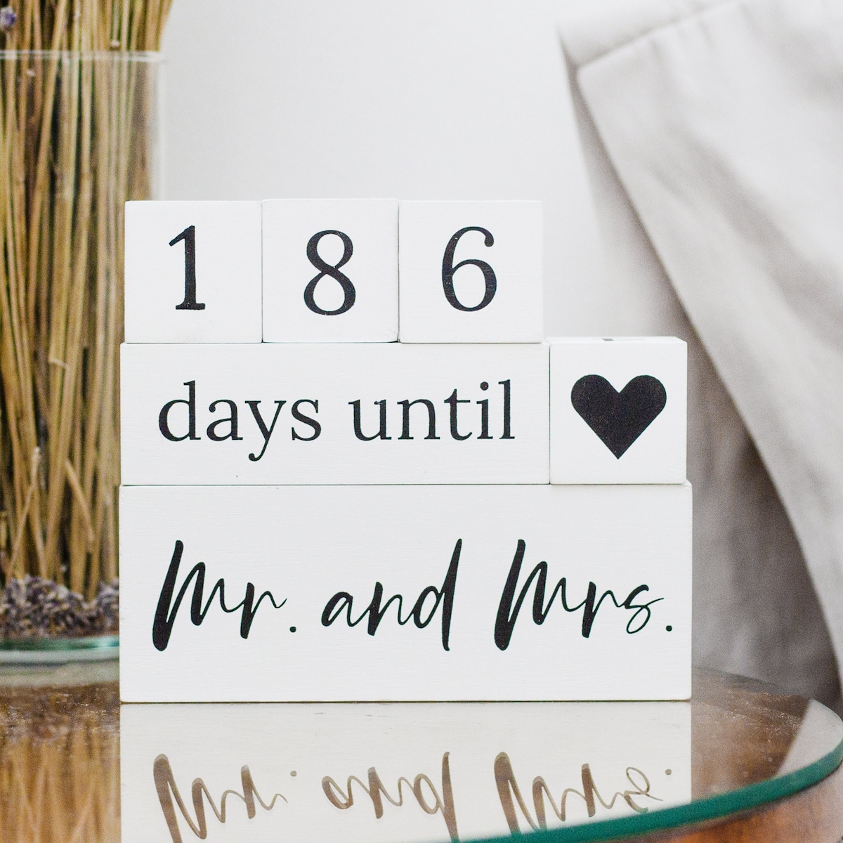 Wooden 365 Countdown Calendar, Countdown Till Wedding Day, Countdown Blocks, Bride to Be Gifts, Engaged Couples Gift, Mr & Mrs Wedding Sign - Etsy
