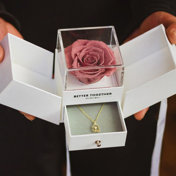 Forever Rose Box With Necklace Etsy