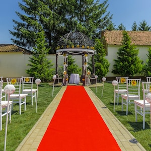 Wedding Red Carpet, 3x 50ft Aisle Runner for Parties, Ceremonies, Birthday, Indoor/Outdoor Red Floor Runner, Wedding Entrance Decor