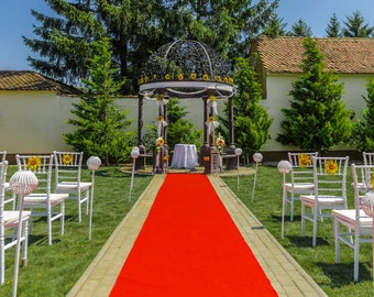 Wedding Red Carpet, 3x 100ft Aisle Runner for Parties, Ceremonies, Birthday, Indoor/Outdoor Red Floor Runner, Wedding Entrance Decor