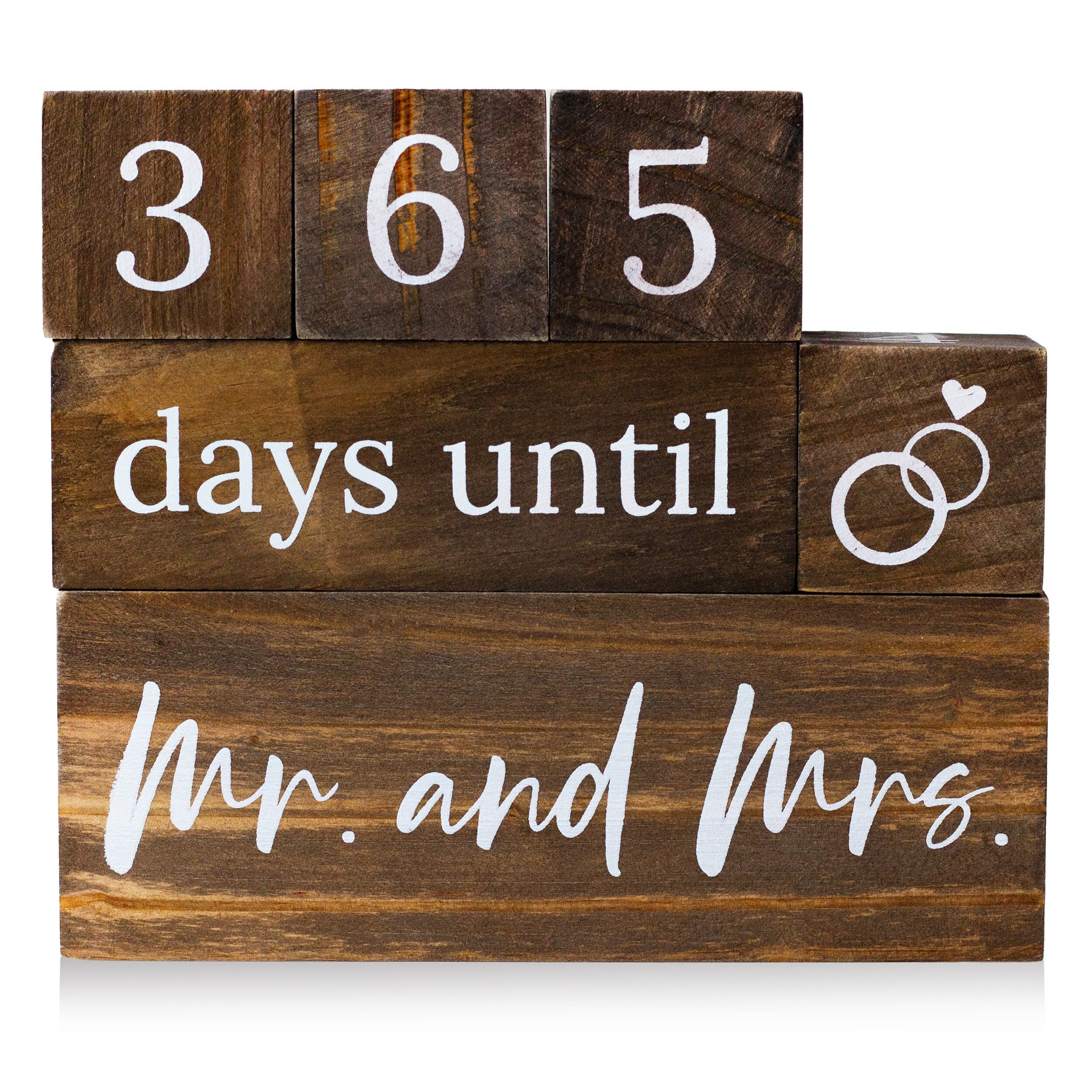 Br... Pulse Brands Wedding Countdown Calendar Wooden Blocks Engagement Gifts 