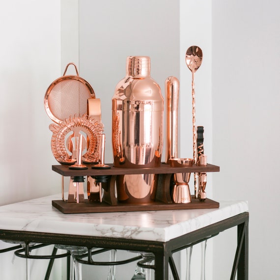 Copper Bartender Kit 11 Piece, Home Bartending Kit, Cocktail