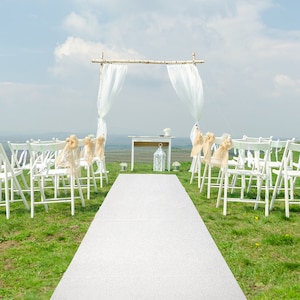 Versatile White Wedding Aisle Runner - 3x50 Feet, Easy Setup with Adjustable Hitch, Ideal for Wedding Ceremony, Prom, and Parties Decor