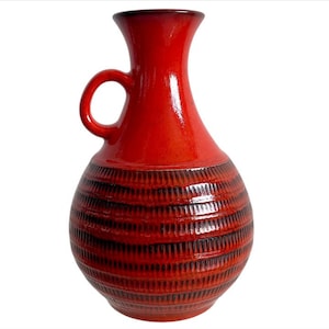 German Pottery Jasba Keramik Glazed Vase, Mid Century Home Decor, Germany 1960s