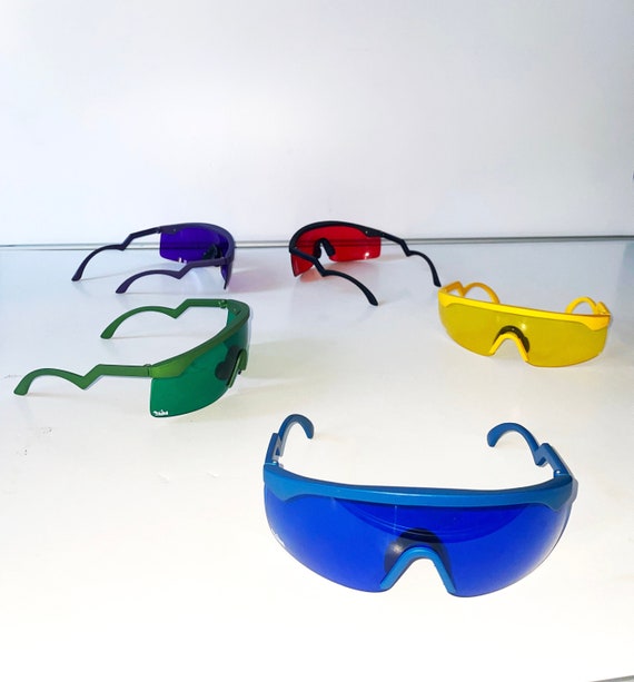 de 5 gafas de sol Vintage Shield de la década de 1980 - Etsy España