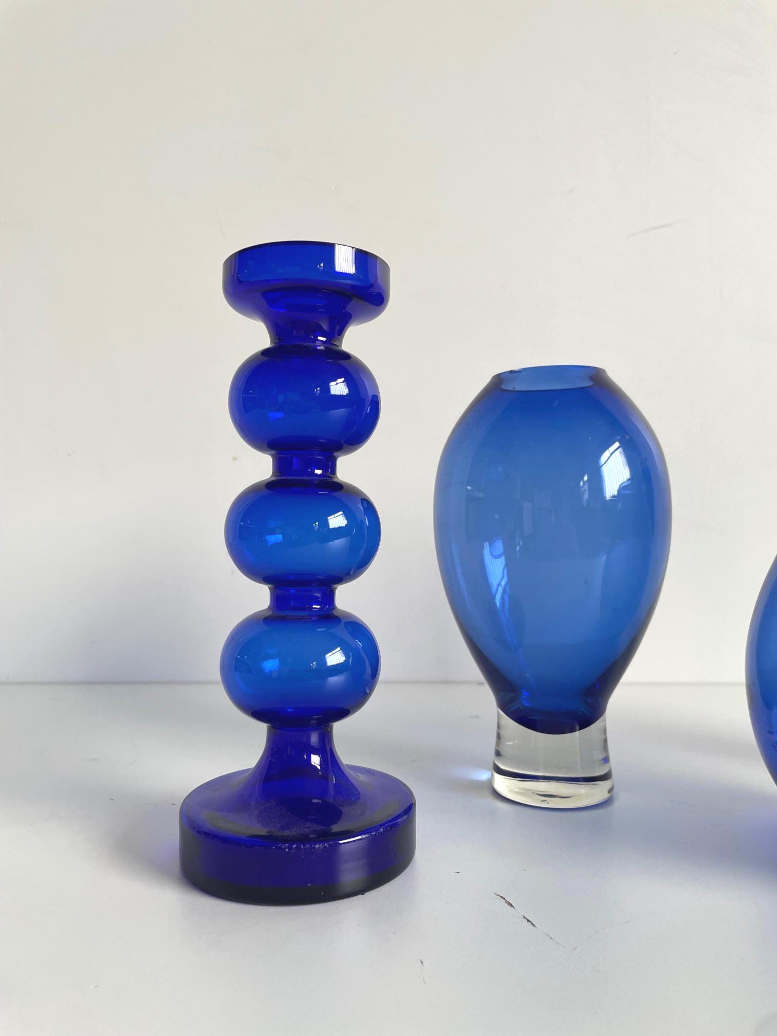 Collection of Vintage Scandinavian Style Art Glass, Set of 4 Diverse ...