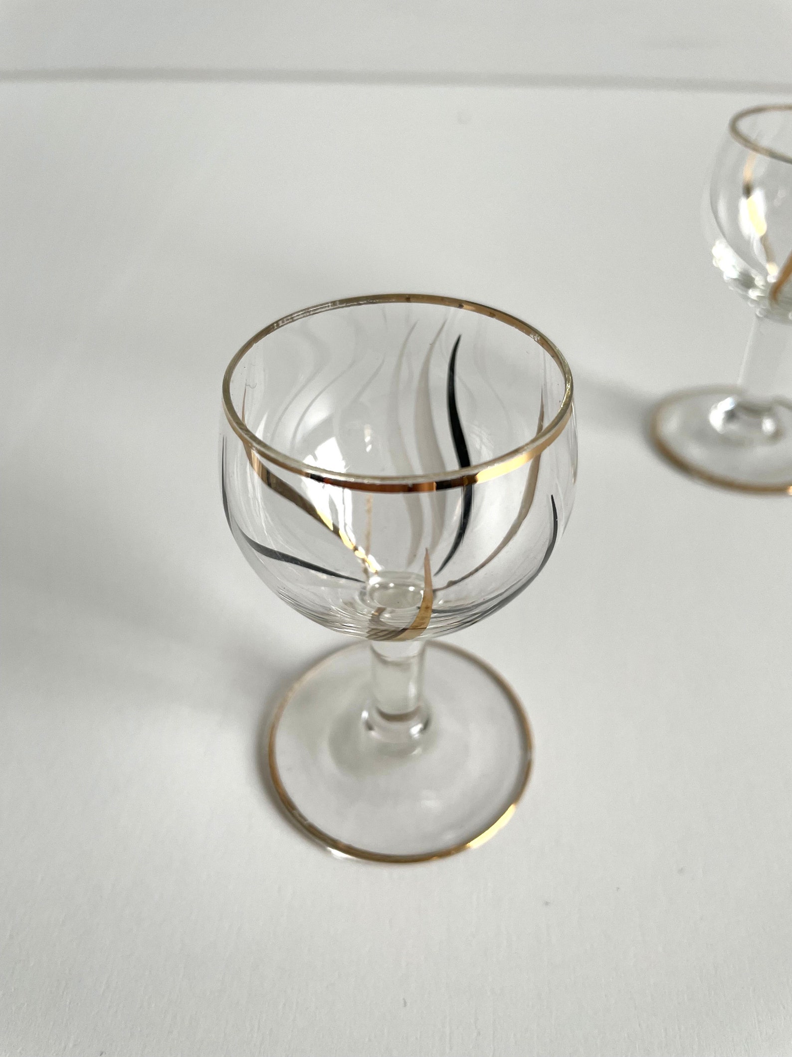 Set of 2 Small Handpainted Cordial Glasses Liquor Glasses Etsy