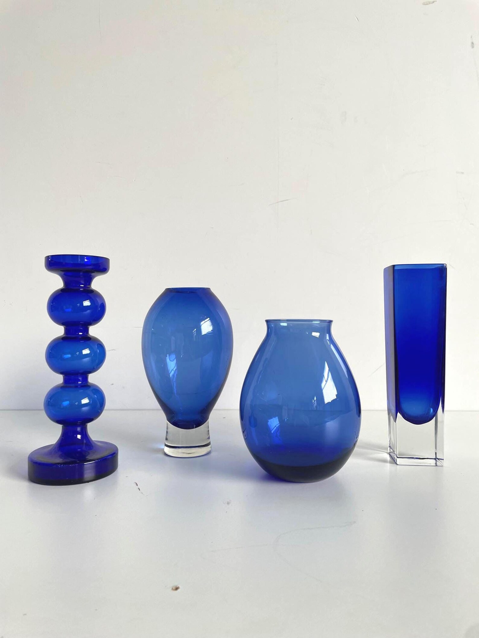 Collection of Vintage Scandinavian Style Art Glass, Set of 4 Diverse ...