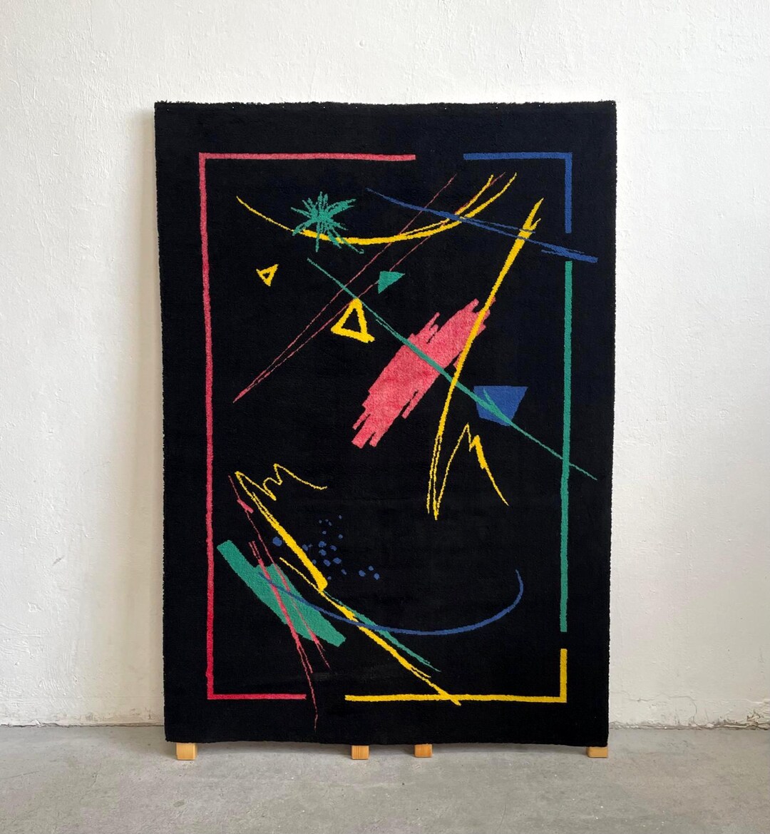 Postmodern Abstract Wool Rug From the 1980's - Etsy