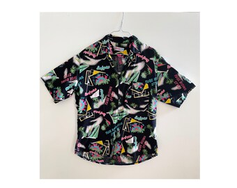 Camisa Hawaiana Vintage, 100% Algodón, Talla M