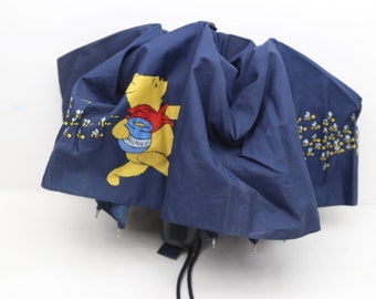Vintage Disney's Winnie The Pooh Umbrella Navy Blue With Bees