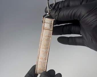 Himalayan alligator leather keychain
