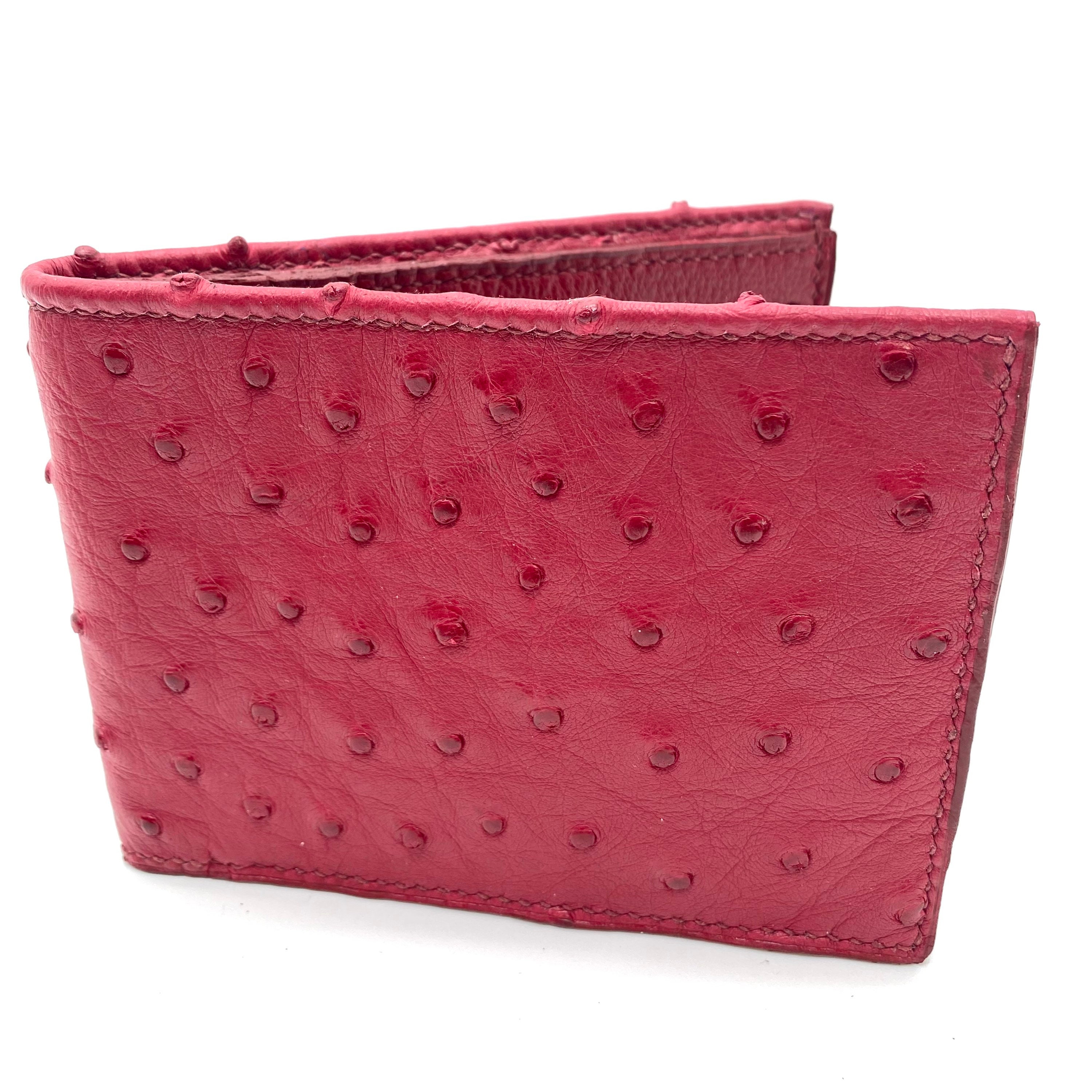 Ostrich Bifold Wallet, Ostrich Skin Wallet, Genuine Ostrich Wallet ...