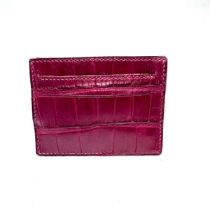 Tarjetero de piel de cocodrilo, tarjetero de piel de cocodrilo, billetera de piel de cocodrilo, regalos de piel de cocodrilo para hombres, billetera de piel de cocodrilo minimalista, tarjetero de piel de cocodrilo hecho a mano