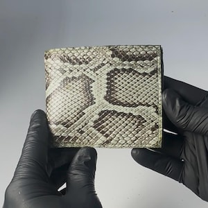 Sage Green burmese python mens bifold wallet