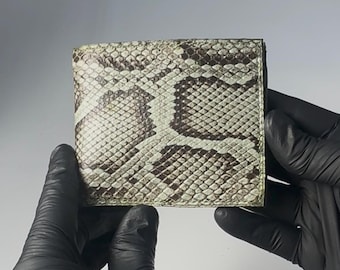 Sage Green burmese python mens bifold wallet