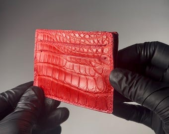 Red alligator cardholder