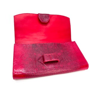 Cartera de mano exótica, billetera larga exótica, bolsos y carteras, cartera de mano de cuero rojo, cartera de mano de cuero de lujo, cartera de mano tipo sobre rojo,