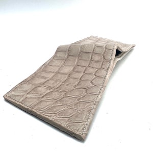 Cartera de cocodrilo, billetera, billetera Bifold, cosida a mano, a medida, regalos para hombres, billetera exótica, billetera de lujo, hecha a mano, regalos de novio