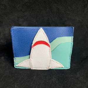 Blue card holder, shark cardcase, gifts for him, luxury wallets. minimalist cardcase, unique gifts, custom made, shark wallet, Handmade
