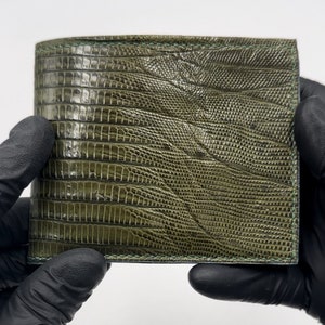 Cartera verde, billetera de lujo, hecha a medida, a medida, bifold exótica, tarjetero, billetera de lujo, minimalista, billetera, tarjetero, hecha a mano