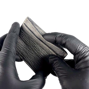 Tarjetero de tiburón, tarjetero, tarjetero gris, microcartera, tarjetero para hombre, tarjetero de piel exótica, billetera de tiburón