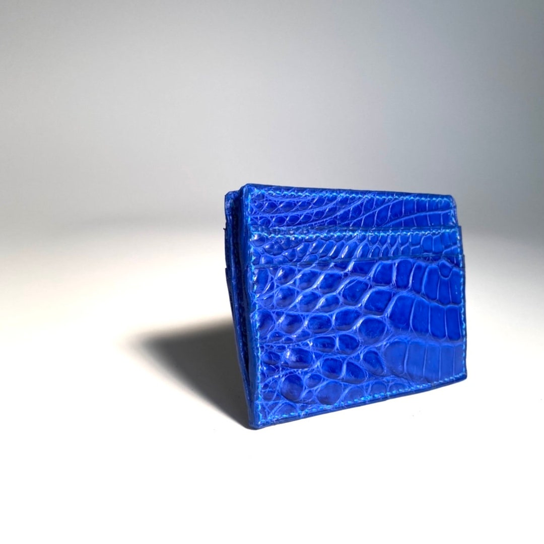 Alligator Card Holder, Alligator Cardholder Mens, Blue Alligator ...
