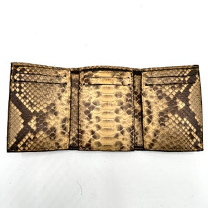 Cartera Python, tríptico de piel de serpiente, billetera, carteras para hombres, regalos para él, billetera exótica, tríptico de pitón, artículos de lujo, a medida, personalizado