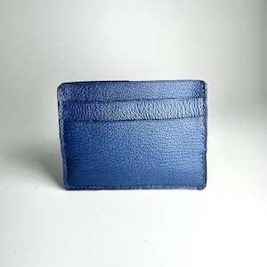 tarjetero azul, tarjetero azul, tarjetero hombre, tarjetero, tarjetero de cuero exótico, tarjetero de cabra, tarjetero de lujo, regalos hechos a mano