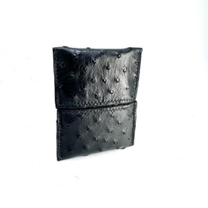 tarjetero de avestruz, tarjetero de avestruz, tarjetero, estuche de avestruz, estuche de cuero marrón, tarjetero, regalos de lujo,