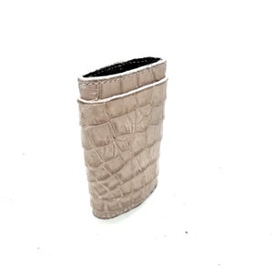 microcartera de piel de cocodrilo, minimalista, billetera pequeña, tarjetero, tarjetero de piel de cocodrilo, hecho a mano, tarjetero de lujo, billetera de cuero, tarjetero,