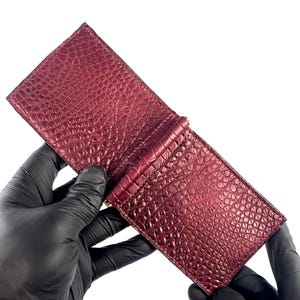 Clip para billetes de piel de cocodrilo, billetera de piel de cocodrilo, regalos para él, billetera de lujo, tarjetero de piel de cocodrilo, billeteras, billetera de lujo, billetera de lujo