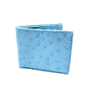billetera de avestruz, billetera de piel de avestruz, billetera cosida a mano, billetera de cuero de avestruz, billetera minimalista, regalos de lujo, billetera de avestruz para hombre