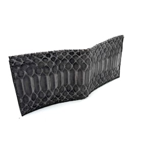 Billetera bifold de pitón, billetera de cuero de pitón, billetera de pitón, billetera de serpiente, regalos útiles para hombres, billetera cosida a mano, billetera de cuero exótico,