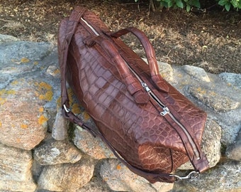 Genuine American alligator duffle bag