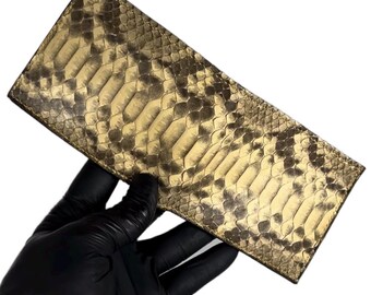 Yellow python bifold mens wallet