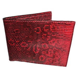 Cartera Red Bifold, billetera de lujo, billetera delgada, billetera, billetera, billetera, minimalista, billetera hecha a mano, regalos para él, regalos de novio