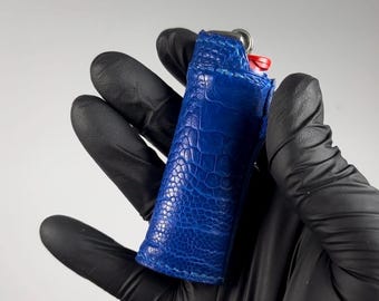 Blue ostrich lighter case