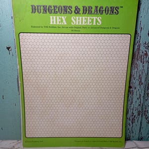 Insgesamt 42 D & D Hex Sheets Vintage Games Workshop 1978. Kartenherstellungsbogen