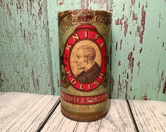 Antique John Oakley & Sons Limited Wellington Knife Polish Tube Tin Carton Full