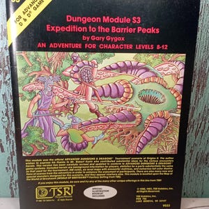 Advanced Dungeons and Dragons D&D Expedition to the Barrier Peaks Module S3 TSR 1981 9033