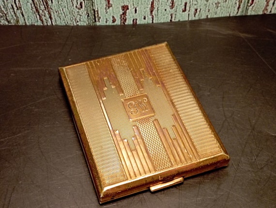 Vintage  Kigu Of London Gold Tone Powder Compact … - image 1