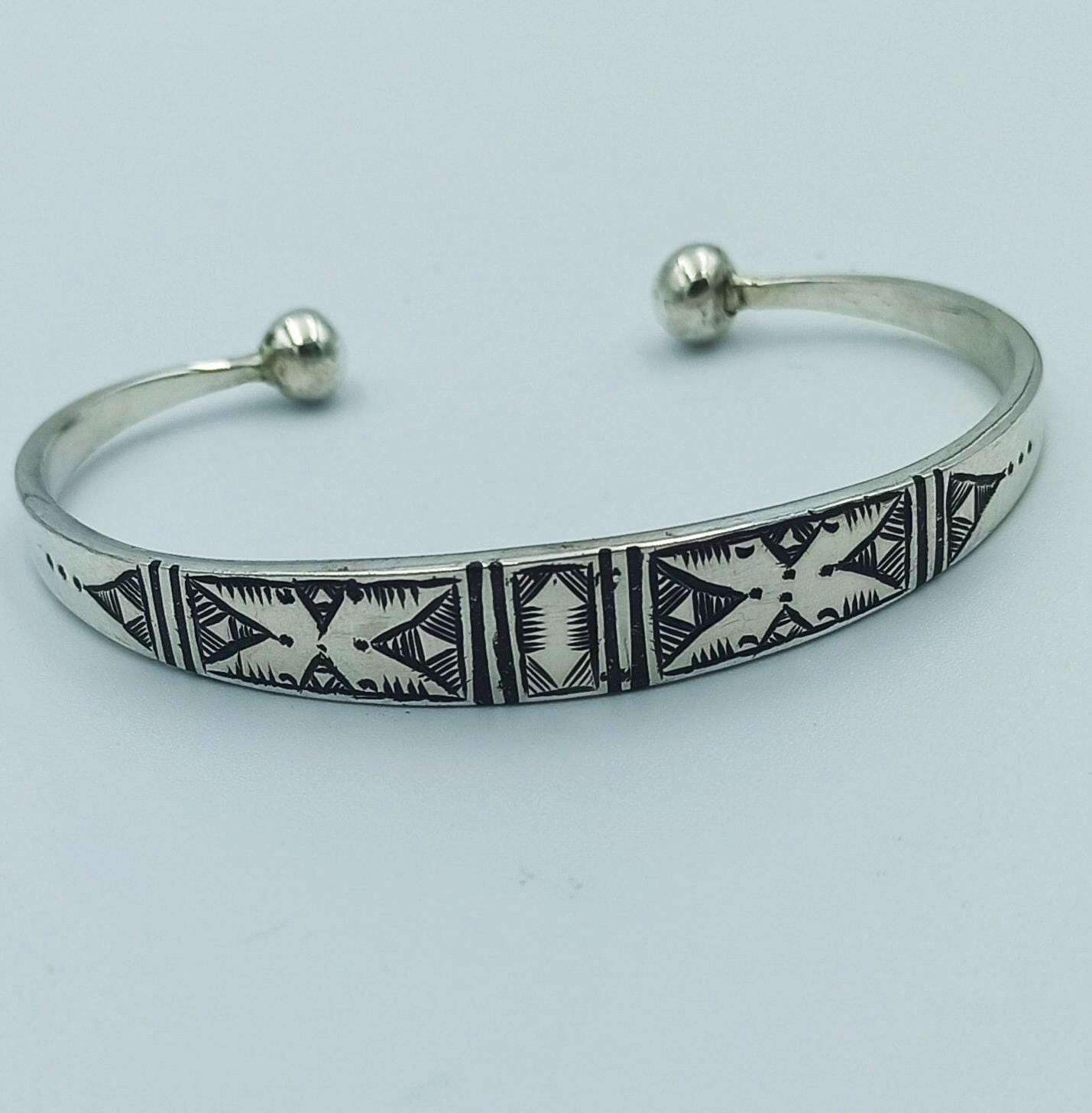 Handmade TOUAREG Cuff Bracelet – 925 Silver Ethnic Unisex