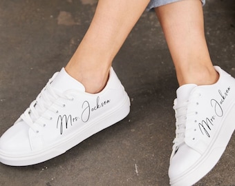 Personalized Bridal Sneakers,Personalized Wedding Sneakers,Personalized Bride Sneakers,Custom Bridal Sneakers,Wedding Shoes,Shoes For Bride