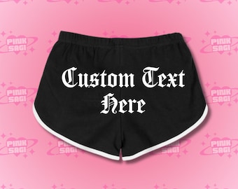 Custom Text Shorts: Personalized Gym Booty Shorts