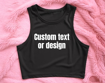 Custom Design Crop Tank: Personalized Text Baby Tee