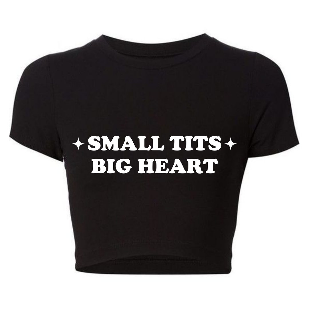 Small Tits Big Heart Crop Top,small Tits Big Heart Baby Tee, Y2K