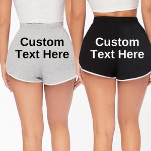 Create Your Own Personalized Boyfriend's Add Name Here Custom Booty Shorts  Black at  Women's Clothing store