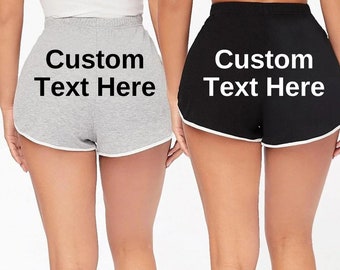 Custom Shorts,Personalized Booty Shorts,Custom Text Shorts,Custom Gym Shorts,Personalized Shorts Gift For Her,Bridal Party Shorts